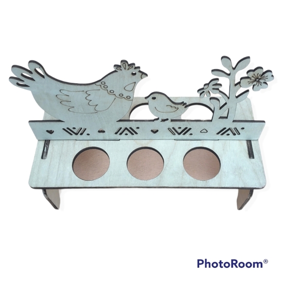 Hen & Chick easter eggs display stand. Wood. DIY paint or decorate. #Farmhouse - Picture 4 of 5
